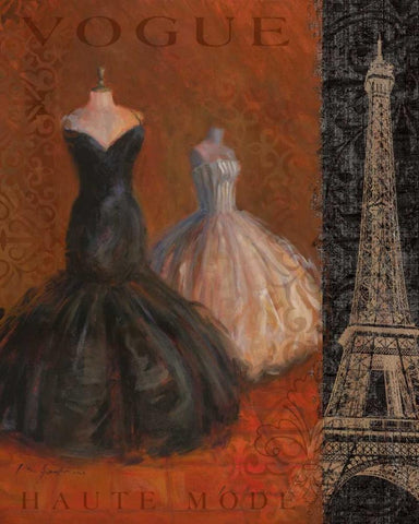 Couture II Black Ornate Wood Framed Art Print with Double Matting by Hartmann, Lisa
