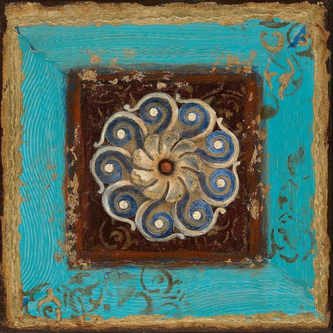 Exotic Medallion I White Modern Wood Framed Art Print by Tava Studios