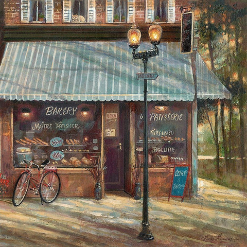 Pastry Shop Black Modern Wood Framed Art Print with Double Matting by Manning, Ruane