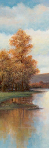 Slow River I Black Ornate Wood Framed Art Print with Double Matting by Chiu, T.C.