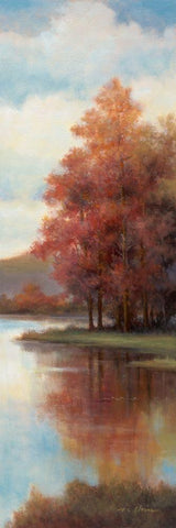 Slow River II Black Ornate Wood Framed Art Print with Double Matting by Chiu, T.C.