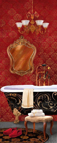 Bain de Luxe I Black Ornate Wood Framed Art Print with Double Matting by Knutsen, Conrad