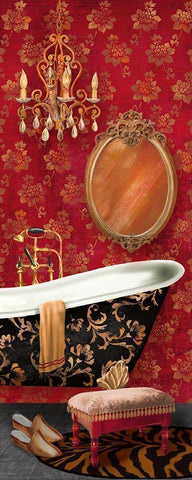 Bain de Luxe II White Modern Wood Framed Art Print with Double Matting by Knutsen, Conrad