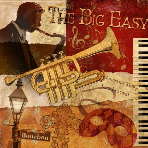 The Big Easy Black Modern Wood Framed Art Print with Double Matting by Knutsen, Conrad