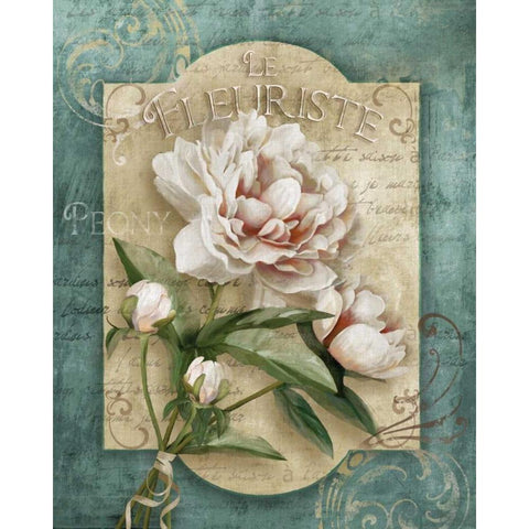 Le Fleuriste White Modern Wood Framed Art Print by Knutsen, Conrad