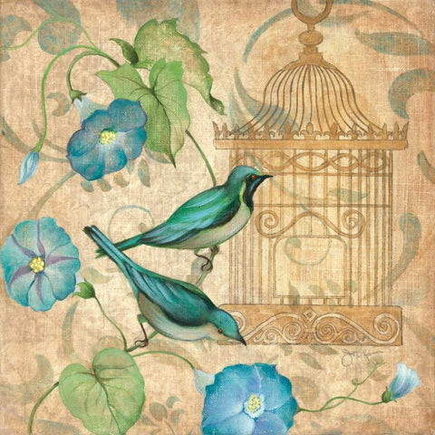 Springs Song I Black Ornate Wood Framed Art Print with Double Matting by Tava Studios