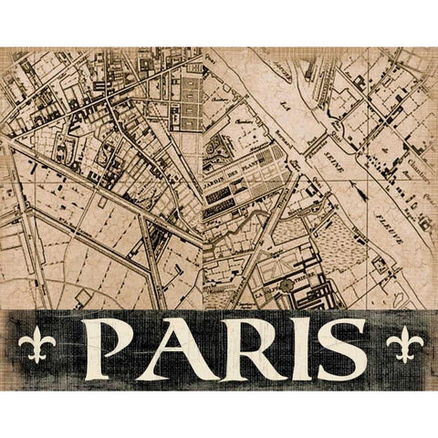 Paris Map White Modern Wood Framed Art Print by Donovan, Kelly