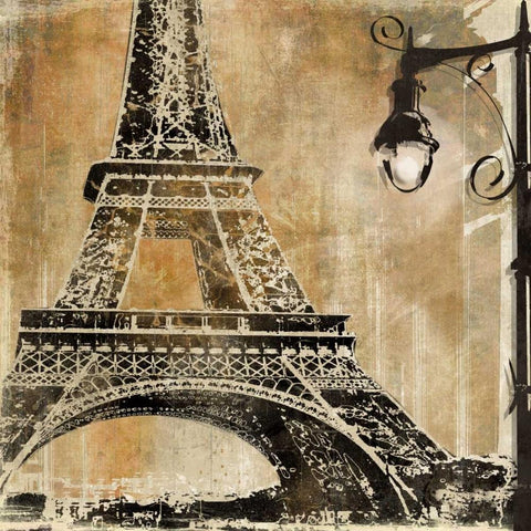 Paris Aglow Black Modern Wood Framed Art Print by Donovan, Kelly