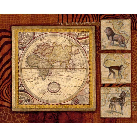 Journey to Africa II White Modern Wood Framed Art Print by Tava Studios