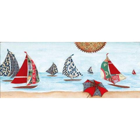 South of France II Black Modern Wood Framed Art Print with Double Matting by Tava Studios