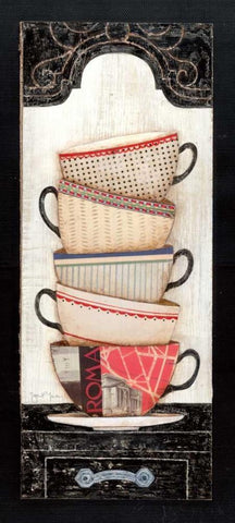 Coffee in Rome White Modern Wood Framed Art Print with Double Matting by Tava Studios