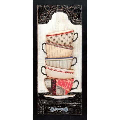 Coffee in Rome White Modern Wood Framed Art Print by Tava Studios