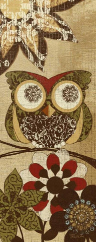 Owls Wisdom I Black Ornate Wood Framed Art Print with Double Matting by Craven, Katrina