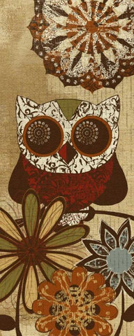 Owls Wisdom II White Modern Wood Framed Art Print with Double Matting by Craven, Katrina