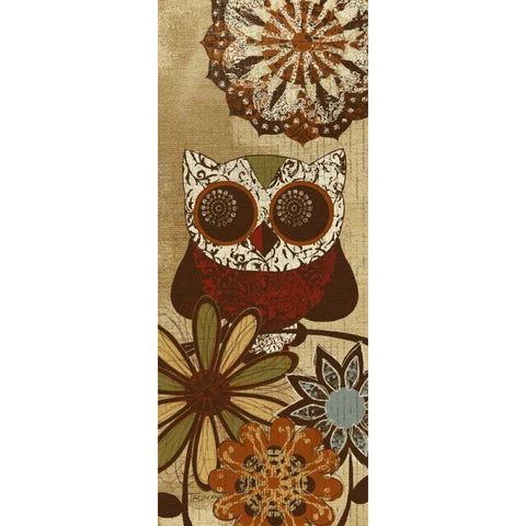 Owls Wisdom II Black Modern Wood Framed Art Print by Craven, Katrina