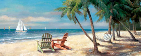 Fair Island II White Modern Wood Framed Art Print with Double Matting by Chiu, T.C.