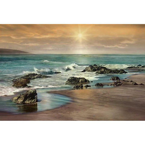Near Dusk White Modern Wood Framed Art Print by Calascibetta, Mike
