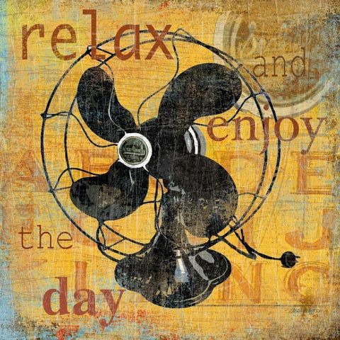 Relax And Enjoy the Day Black Ornate Wood Framed Art Print with Double Matting by Robinson, Carol