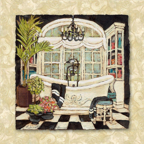 Park Avenue Bath I White Modern Wood Framed Art Print by Olson, Charlene