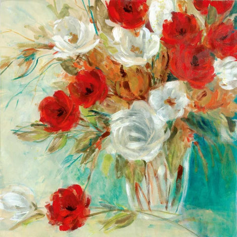 Vibrant Bouquet II White Modern Wood Framed Art Print by Robinson, Carol