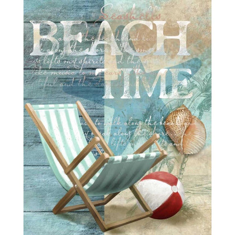 Beach Time Gold Ornate Wood Framed Art Print with Double Matting by Knutsen, Conrad