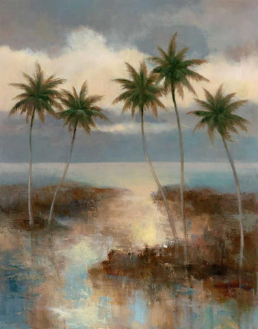 After the Rain I White Modern Wood Framed Art Print with Double Matting by Chiu, T.C.