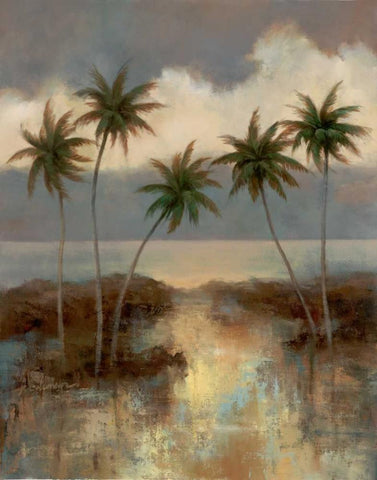 After the Rain II White Modern Wood Framed Art Print with Double Matting by Chiu, T.C.