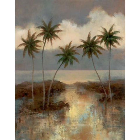 After the Rain II Black Modern Wood Framed Art Print with Double Matting by Chiu, T.C.