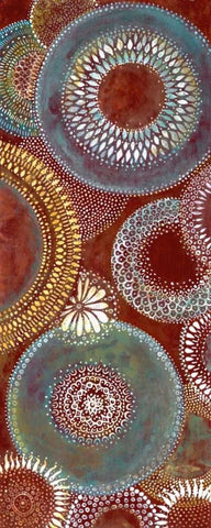 Batik II Black Ornate Wood Framed Art Print with Double Matting by Tava Studios