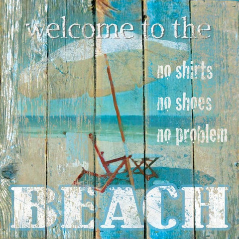 Beach White Modern Wood Framed Art Print with Double Matting by Robinson, Carol