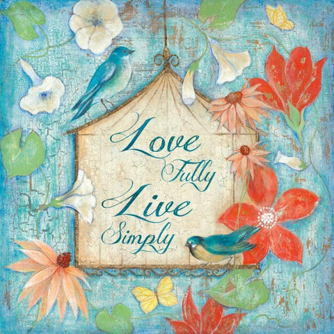 Love Fully White Modern Wood Framed Art Print by Tava Studios