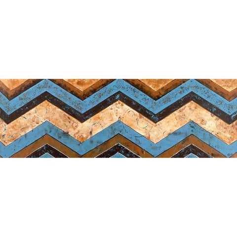 Chevron Black Modern Wood Framed Art Print by Craven, Katrina