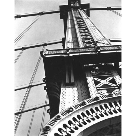 Eiffel Tower Black Modern Wood Framed Art Print with Double Matting by F Rosenstiels Widow and Son