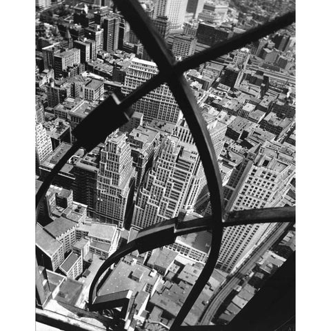 New York View Gold Ornate Wood Framed Art Print with Double Matting by F Rosenstiels Widow and Son