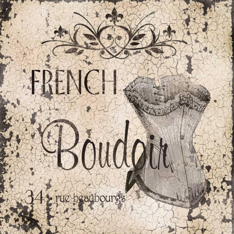 French Boudoir Black Modern Wood Framed Art Print with Double Matting by Robinson, Carol