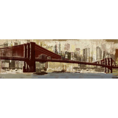 To Brooklyn Gold Ornate Wood Framed Art Print with Double Matting by Mosher, Kyle