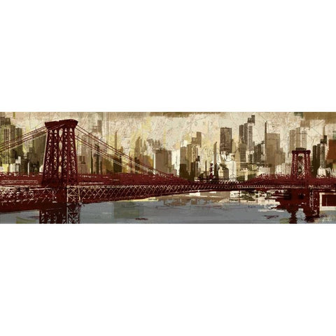 To New York Black Modern Wood Framed Art Print with Double Matting by Mosher, Kyle