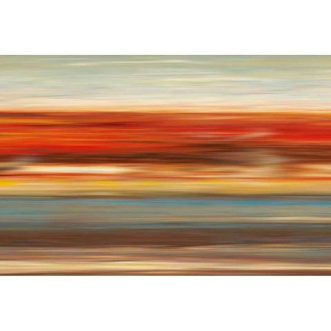 Linear Landscape Gold Ornate Wood Framed Art Print with Double Matting by Tava Studios