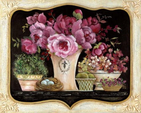 La Belle France Black Ornate Wood Framed Art Print with Double Matting by Tava Studios