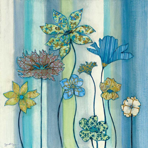 Nigellas Arrangement II White Modern Wood Framed Art Print with Double Matting by Tava Studios