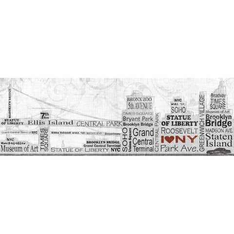 New York City Black Modern Wood Framed Art Print with Double Matting by Craven, Katrina