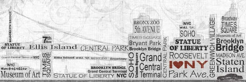 New York City White Modern Wood Framed Art Print with Double Matting by Craven, Katrina