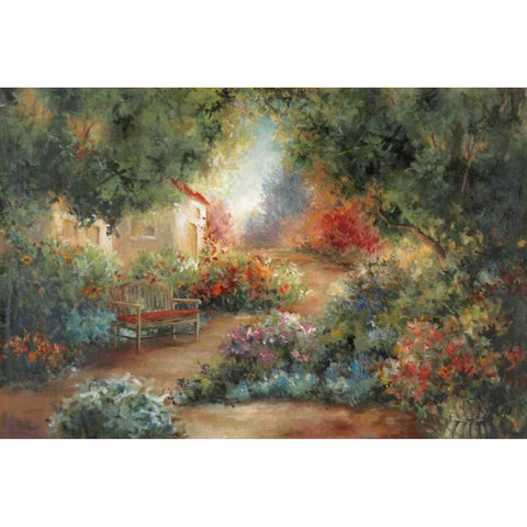 Garden In Arles White Modern Wood Framed Art Print by Robinson, Carol