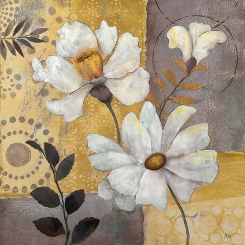 Junes Blooms II Gold Ornate Wood Framed Art Print with Double Matting by Nan