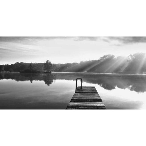 Lake Revisited Black Modern Wood Framed Art Print by Weisz, Irene