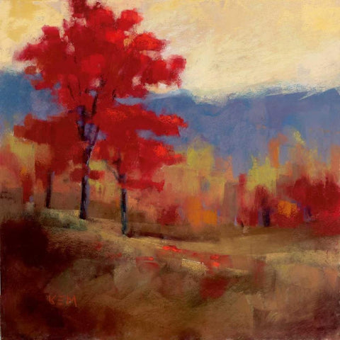 Fall Splendor I White Modern Wood Framed Art Print with Double Matting by Margulis, Karen