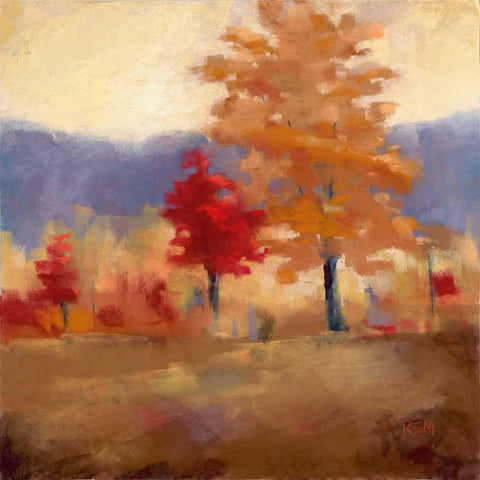 Fall Splendor II White Modern Wood Framed Art Print by Margulis, Karen