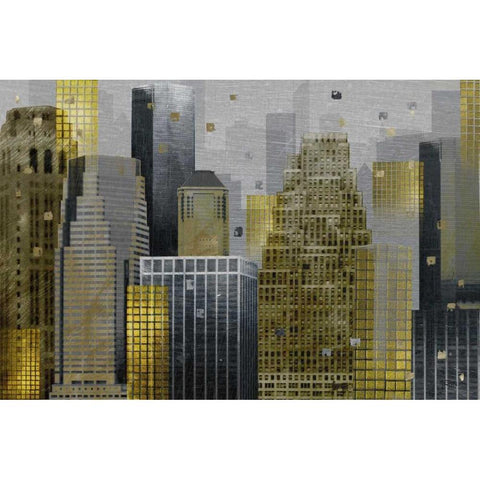 City Facade Gold Ornate Wood Framed Art Print with Double Matting by Craven, Katrina