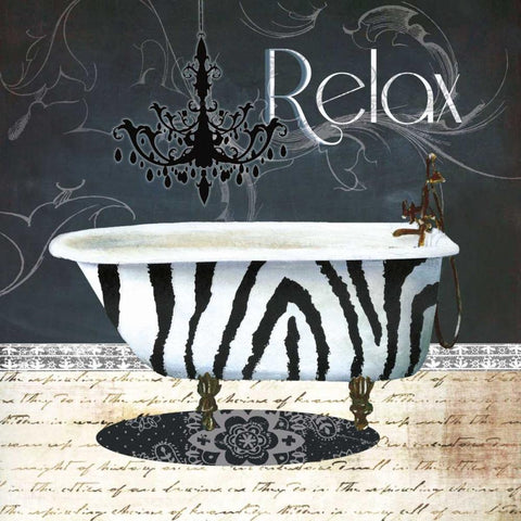 Relax White Modern Wood Framed Art Print by Robinson, Carol