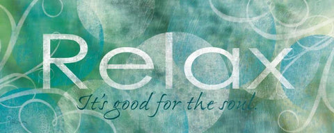 Relax White Modern Wood Framed Art Print with Double Matting by Craven, Katrina